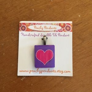 Scrabble heart pendant